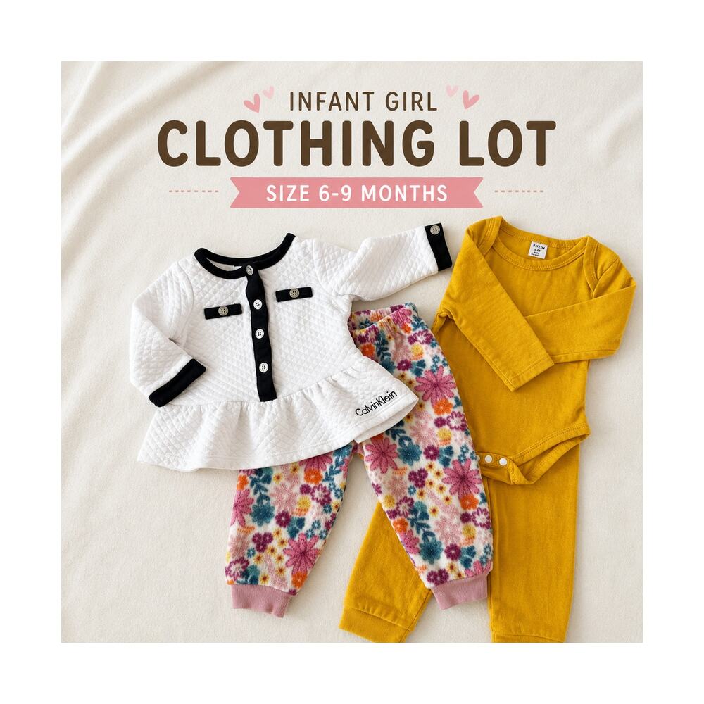 Infant Girl Clothing Lot 6-9 Months Baby Girl Clothes Outfit Bundle EUC Casual